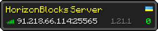 Userbar 320x64 in minecraft style for 91.218.66.114:25565