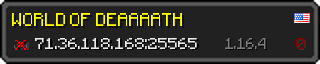 Userbar 320x64 in Minecraft-Stil für den Server 71.36.118.168:25565