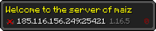 Userbar 320x64 in minecraft style for 185.116.156.249:25421