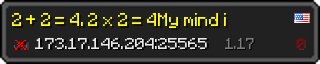 Userbar 320x64 in Minecraft-Stil für den Server 173.17.146.204:25565