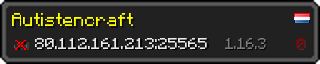 Userbar 320x64 in Minecraft-Stil für den Server 80.112.161.213:25565