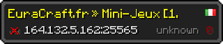 Userbar 320x64 in minecraft style for 164.132.5.162:25565