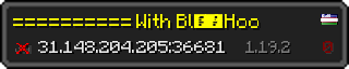 Userbar 320x64 in Minecraft-Stil für den Server 31.148.204.205:36681