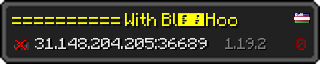 Userbar 320x64 in Minecraft-Stil für den Server 31.148.204.205:36689