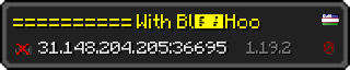 Userbar 320x64 in Minecraft-Stil für den Server 31.148.204.205:36695