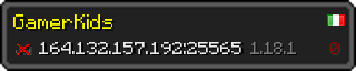 Userbar 320x64 in Minecraft-Stil für den Server 164.132.157.192:25565