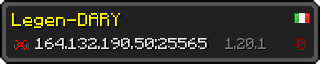 Userbar 320x64 in minecraft style for 164.132.190.50:25565