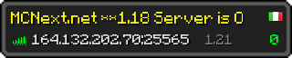 Userbar 320x64 in minecraft style for 164.132.202.70:25565