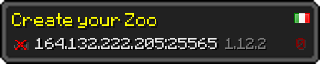 Userbar 320x64 in minecraft style for 164.132.222.205:25565