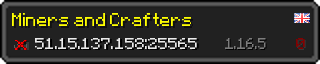 Userbar 320x64 in minecraft style for 51.15.137.158:25565