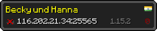 Userbar 320x64 in Minecraft-Stil für den Server 116.202.21.34:25565