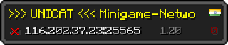 Userbar 320x64 in Minecraft-Stil für den Server 116.202.37.23:25565