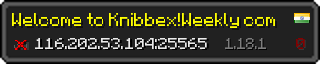 Userbar 320x64 in minecraft style for 116.202.53.104:25565
