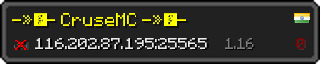 Userbar 320x64 in Minecraft-Stil für den Server 116.202.87.195:25565