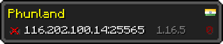 Userbar 320x64 in Minecraft-Stil für den Server 116.202.100.14:25565