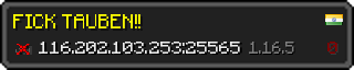 Userbar 320x64 in Minecraft-Stil für den Server 116.202.103.253:25565