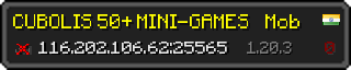 Userbar 320x64 in Minecraft-Stil für den Server 116.202.106.62:25565