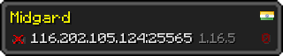 Userbar 320x64 in minecraft style for 116.202.105.124:25565