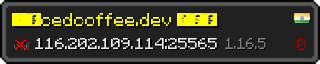 Userbar 320x64 in Minecraft-Stil für den Server 116.202.109.114:25565
