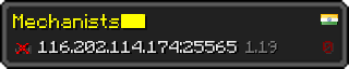 Userbar 320x64 in Minecraft-Stil für den Server 116.202.114.174:25565