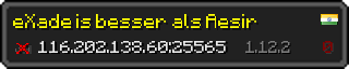 Userbar 320x64 in minecraft style for 116.202.138.60:25565