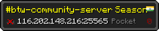 Userbar 320x64 in Minecraft-Stil für den Server 116.202.148.216:25565