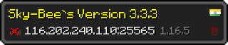 Userbar 320x64 in minecraft style for 116.202.240.110:25565