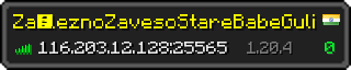 Userbar 320x64 in Minecraft-Stil für den Server 116.203.12.128:25565