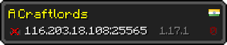 Userbar 320x64 in minecraft style for 116.203.18.108:25565