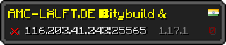 Userbar 320x64 in Minecraft-Stil für den Server 116.203.41.243:25565