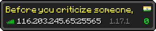 Userbar 320x64 in Minecraft-Stil für den Server 116.203.245.65:25565