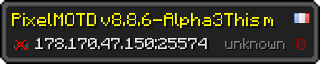 Userbar 320x64 in minecraft style for 178.170.47.150:25574