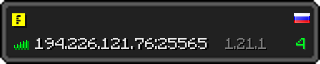 Userbar 320x64 in minecraft style for 194.226.121.76:25565