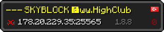 Userbar 320x64 in minecraft style for 178.20.229.35:25565