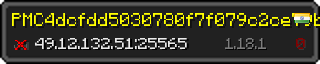 Userbar 320x64 in Minecraft-Stil für den Server 49.12.132.51:25565