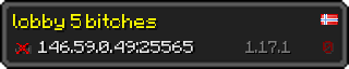 Userbar 320x64 in Minecraft-Stil für den Server 146.59.0.49:25565