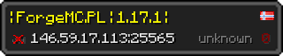 Userbar 320x64 in Minecraft-Stil für den Server 146.59.17.113:25565