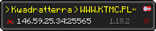 Userbar 320x64 in minecraft style for 146.59.25.34:25565