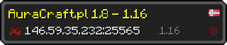 Userbar 320x64 in minecraft style for 146.59.35.232:25565