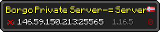 Userbar 320x64 in minecraft style for 146.59.150.213:25565