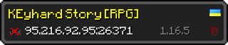 Userbar 320x64 in minecraft style for 95.216.92.95:26371