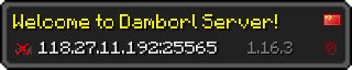 Userbar 320x64 in minecraft style for 118.27.11.192:25565