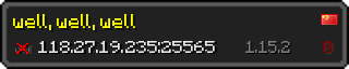 Userbar 320x64 in minecraft style for 118.27.19.235:25565