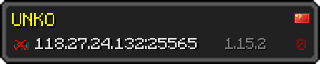 Userbar 320x64 in minecraft style for 118.27.24.132:25565