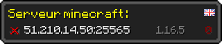Userbar 320x64 in Minecraft-Stil für den Server 51.210.14.50:25565