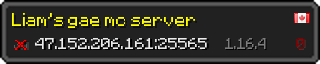 Userbar 320x64 in minecraft style for 47.152.206.161:25565