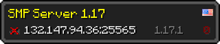 Userbar 320x64 in minecraft style for 132.147.94.36:25565