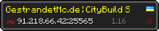 Userbar 320x64 in Minecraft-Stil für den Server 91.218.66.42:25565