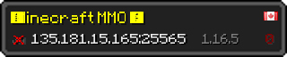 Userbar 320x64 in minecraft style for 135.181.15.165:25565