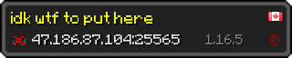 Userbar 320x64 in minecraft style for 47.186.87.104:25565